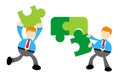 businessman puzzle cartoon doodle flat design vector illustration