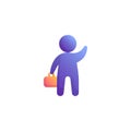 Businessman greeting flat icon,