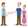 Businessman Greeting Senior Couple