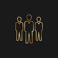 Businessman, group gold icon. Vector illustration of golden particle background