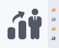 Businessman Growth - Carbon Icons