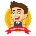 Businessman with Guarantee Icon