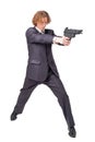 Businessman with gun Royalty Free Stock Photo