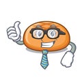 Businessman hamburger bun character cartoon