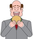 Businessman with Hamburger