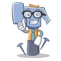 Businessman hammer character cartoon emoticon