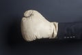 Businessman hand in Boxing glove Royalty Free Stock Photo