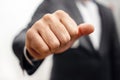 Businessman hand clenched fist - Tough Negotiations and aggressive Negotiator Royalty Free Stock Photo