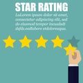 Businessman hand giving five star rating, Feedback concept Royalty Free Stock Photo