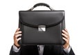 Businessman hand holding briefcase Royalty Free Stock Photo