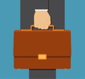 Businessman hand holding briefcase vector illustration