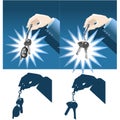 Businessman hand holding keys Royalty Free Stock Photo