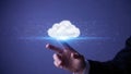 Businessman Hand Interacting With Digital Cloud Technology Royalty Free Stock Photo