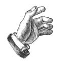Businessman Hand Make Gesture Monochrome Vector