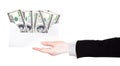 Businessman Hand and money in envelope Royalty Free Stock Photo