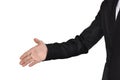 Businessman hand offering for handshake in suit, Isolated Royalty Free Stock Photo