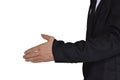 Businessman hand offering for handshake in suit, Isolated Royalty Free Stock Photo