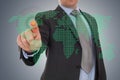 Businessman hand pointing with world map background Royalty Free Stock Photo