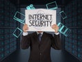 Businessman hand showing Internet security Royalty Free Stock Photo