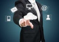Businessman hand touch cloud computing concept Royalty Free Stock Photo