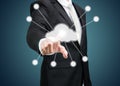 Businessman hand touch cloud computing concept Royalty Free Stock Photo