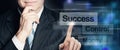 Businessman Hand Touch Success Button Royalty Free Stock Photo