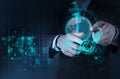 Businessman hand working with new modern technology Royalty Free Stock Photo