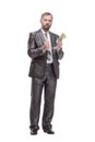 businessman in handcuffs. isolated on a white background.