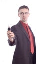 Businessman handing over the keys Royalty Free Stock Photo