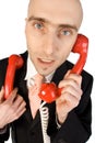 Businessman handling calls Royalty Free Stock Photo