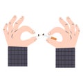 Businessman hands broken cigarette vector flat Royalty Free Stock Photo