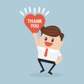 Businessman hands holding Thank you sign vector. Royalty Free Stock Photo