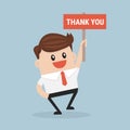 Businessman hands holding Thank you sign vector. Royalty Free Stock Photo