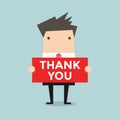 Businessman hands holding Thank you sign Royalty Free Stock Photo