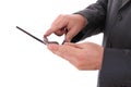 Businessman hands with touch pad Royalty Free Stock Photo