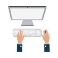 Businessman hands working on computer Royalty Free Stock Photo