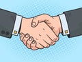Businessman handshake pinup pop art raster Royalty Free Stock Photo