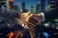 businessman handshake for teamwork of business merger and acquisition. . AI generated. Royalty Free Stock Photo