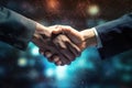 businessman handshake for teamwork of business merger and acquisition. . AI generated. Royalty Free Stock Photo