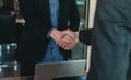 Businessman handshake for teamwork of business merger and acquisition,successful negotiate,hand shake,two businessman Royalty Free Stock Photo