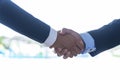 Businessman handshake togetherness success partnership agreement contract work. Two businesspeople shaking hand after meeting plan Royalty Free Stock Photo