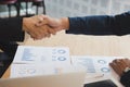 businessman handshaking after meeting in office - teamwork, coop Royalty Free Stock Photo