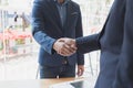 businessman handshaking after meeting in office - teamwork, coop Royalty Free Stock Photo