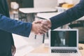 businessman handshaking after meeting in office - teamwork, coop Royalty Free Stock Photo