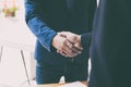 businessman handshaking after meeting in office - teamwork, coop Royalty Free Stock Photo