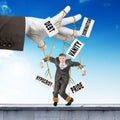 Businessman hanging on strings like marionette Royalty Free Stock Photo