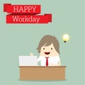 Businessman is happy at the monday after relax time, business co