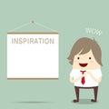 businessman is happy to planning with inspiration, business concept