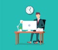 Businessman hardworking icon vector. Businessman working brainstorming process hardworking procession generation concept