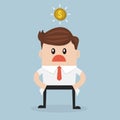 Businessman has no money, vector illustion flat design style.